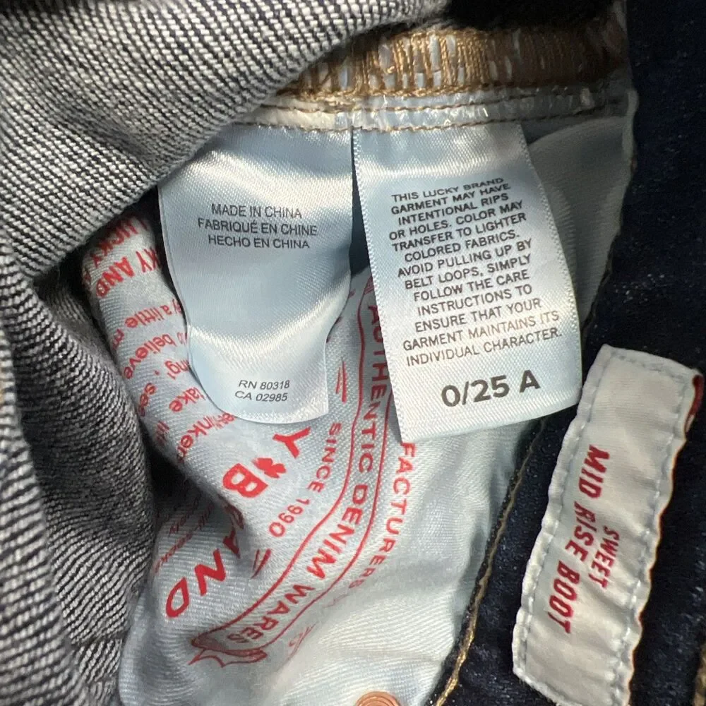 Lucky Brand Women’s Jeans Sweet Mid-Rise Boot 0/25 A - Picture 6 of 10